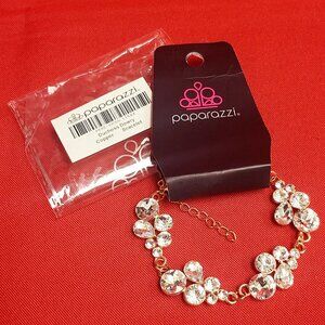 Paparazzi Duchess Dowry Copper White Rhinestone Bracelet